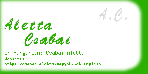 aletta csabai business card